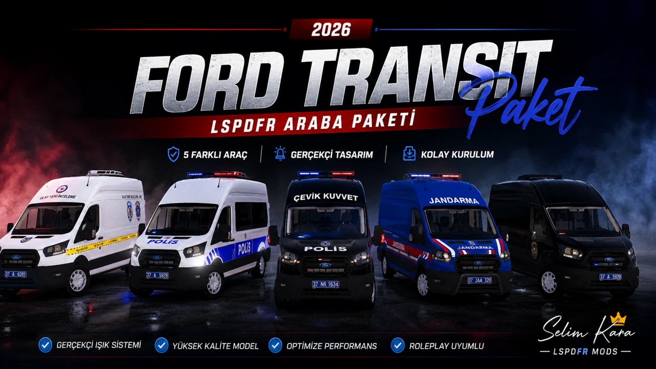 Ford Transit LSPDFR Türk Araç Paketi