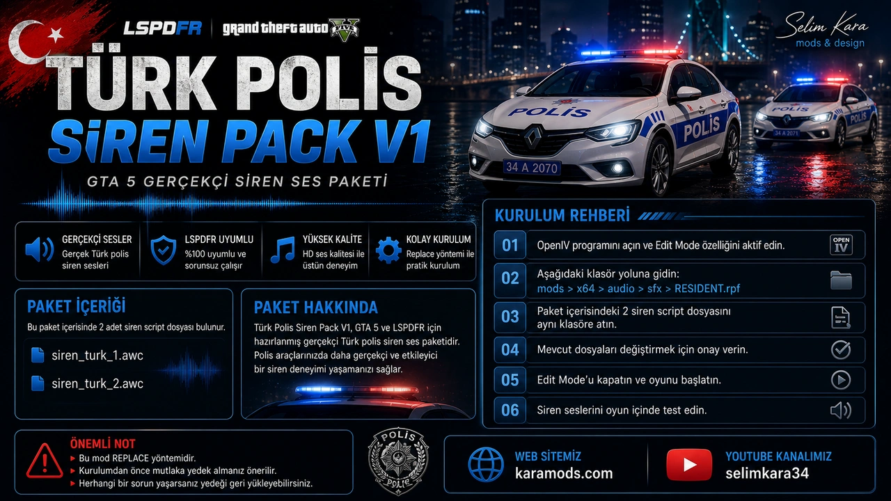 GTA 5 Türk Polis Siren Pack V1